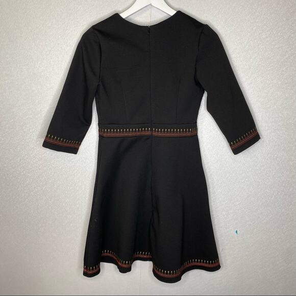 Lai Meng Five Cats Embroidered Floral Dress Fit And Flare Black Size Medium - Picture 3 of 7